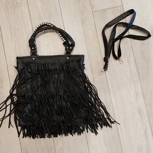 Black fringe purse